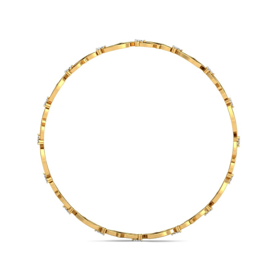 0.48Ct Natural Diamond Bangle in Yellow Gold | SolitaireKart